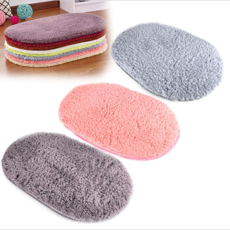 

Top Sale Bathroom carpet Bath Mat Super Magic Slip-Resistant Pad Room Oval Carpet Floor Mats 40X60CM, Pink