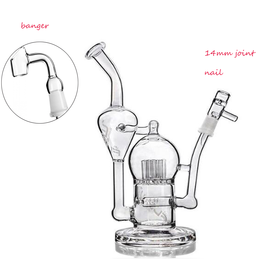 

10.6 inchs klein recycler dab rigs comb perc percolator bongs water pipes heady glass oil rigs thick glass water bongs hookahs shisha