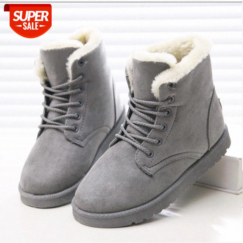 

Lace-up ladies shoes women ankle boots heels solid warm plush ankle boots female 2020 winter snow women shoes botas mujer #UP8l, Beige
