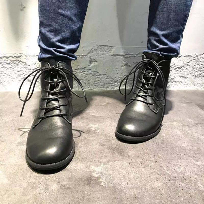 

Ankle Boots For Women Genuine Leather Shoes Lace Up Black Mom Women Shoes Round Toe Keep Warm Lady Street Style Boots