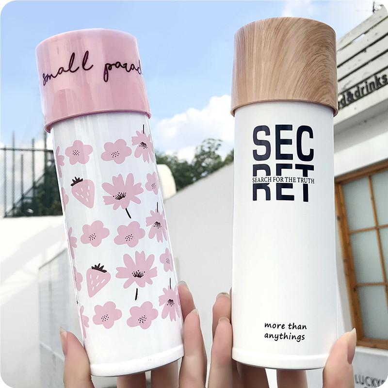 

Thermo Cup Vacuum Bottle Vaso Termico Acero Inoxidable Taza Termica Bouteille Isotherme Portable Simple Handle Star Print 2021