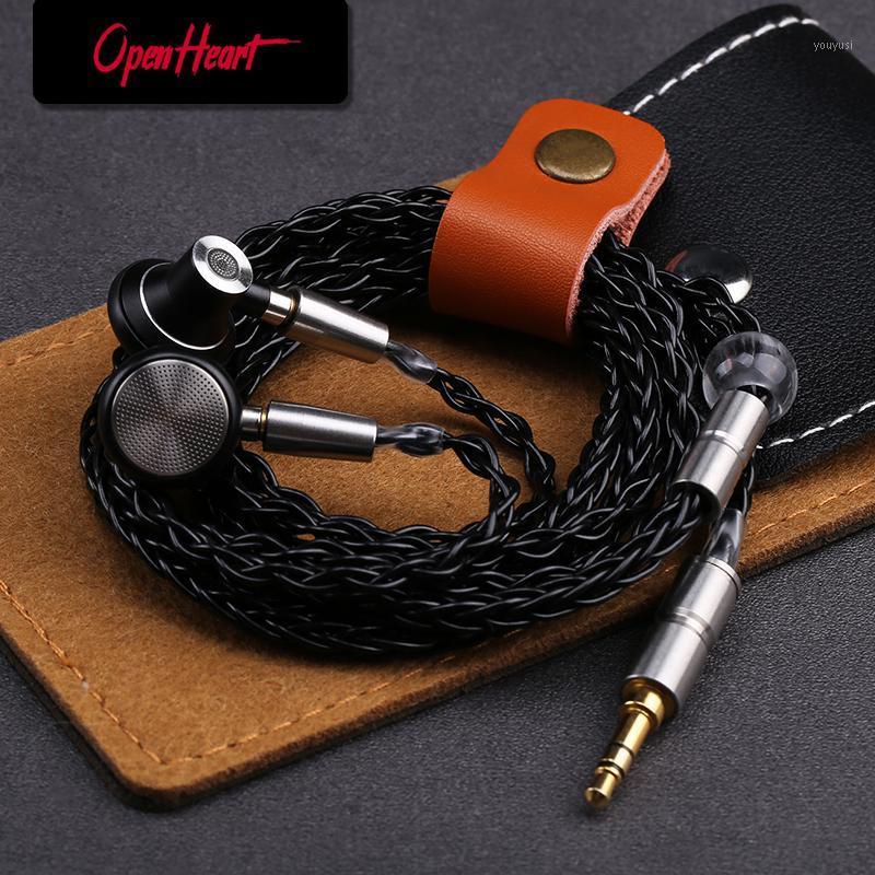 

OPENHEART Metal headset with mmcx In-ear Earphones Flat Head Plug Earphone Wired HiFi Bass Earbuds music Earbuds Dynamic Driver1, Black