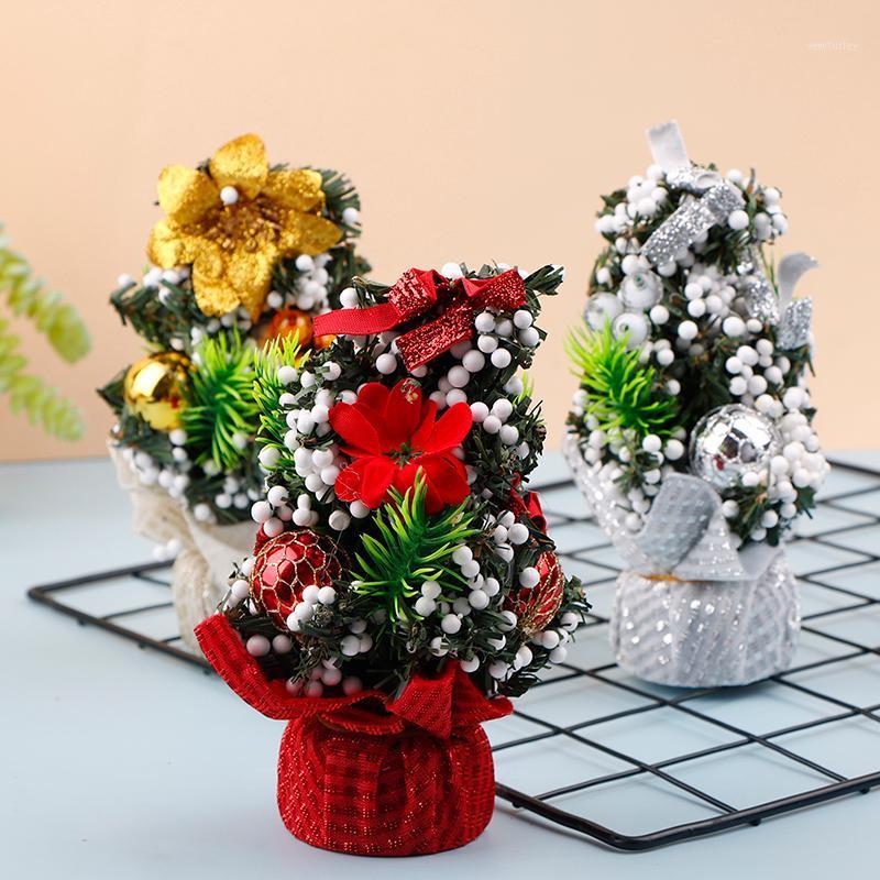 

Hot Mini Christmas Tree Snowflakes Artificial Christmas Mini Cedar Ornaments Festival Table Miniature Ornament Home Decoration1