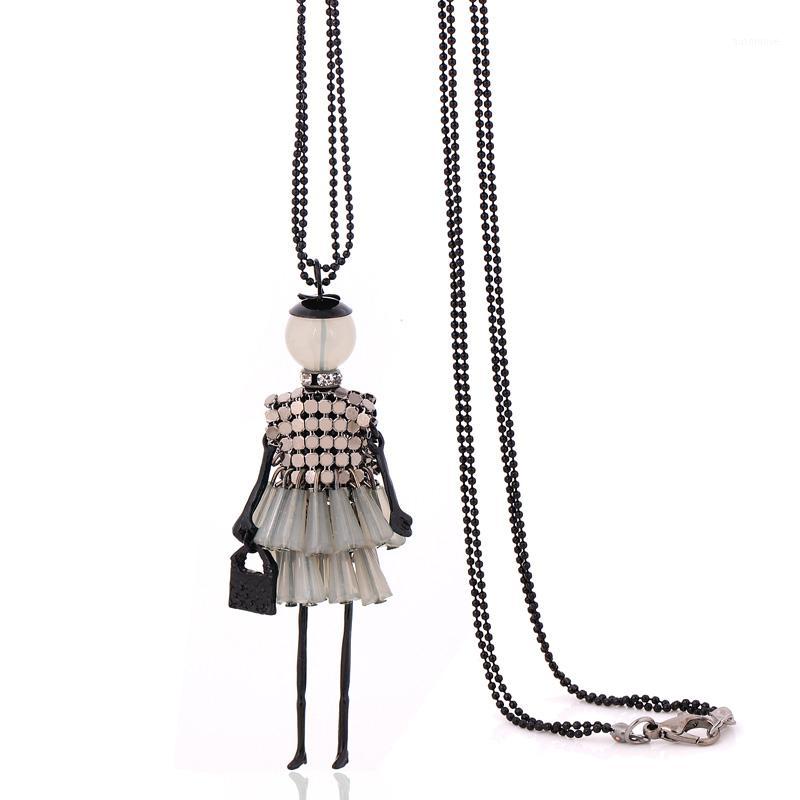 

style fashion doll angel pendant long necklace statement jewelry lovely dress girl pendant choker women big necklace antique1