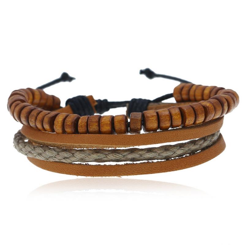 

Vintage Retro Beads Multi-layer Rope Leather Bracelet Handmade Charm Bangle Wrap Wristbands for Women Men Casual Fashion Jewelry