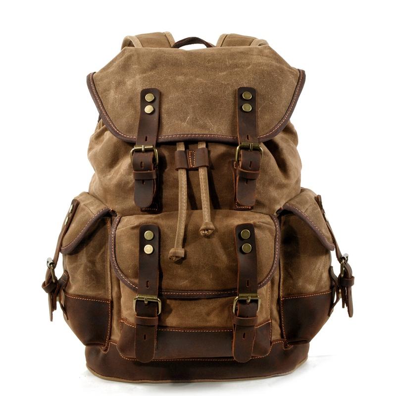 

New Canvas Backpack Vintage Climbing Backpack, Hiking Daypacks, Computers Laptop Backpacks Unisex Casual Rucksack Camping Hiking, Army green