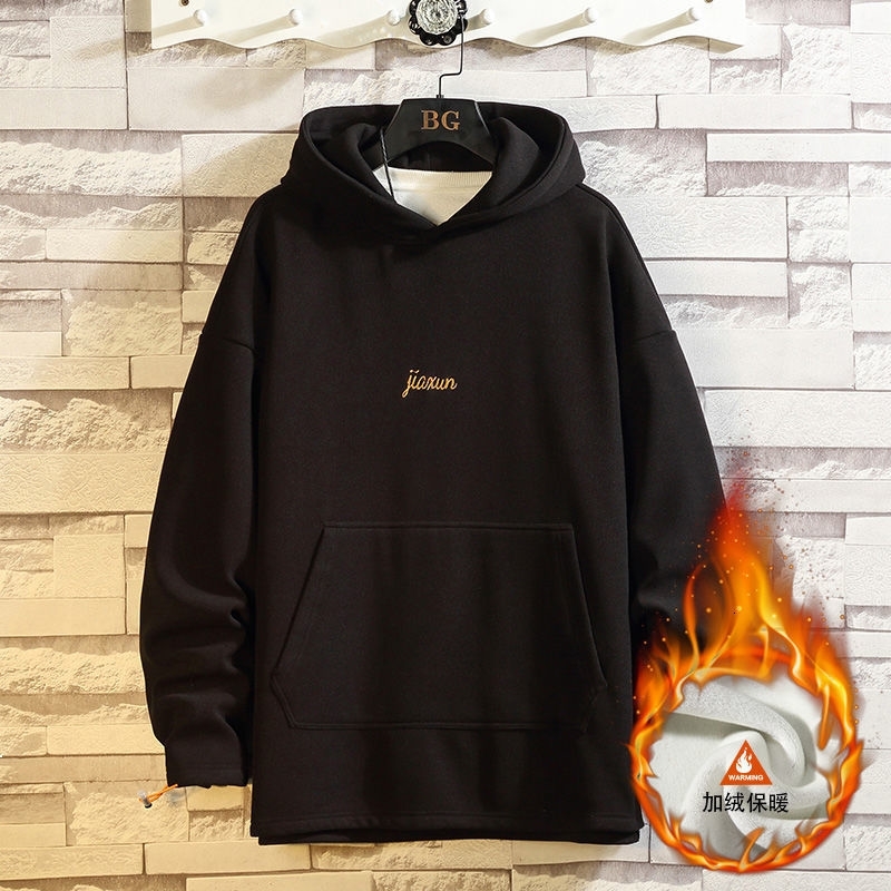 

2021 New Autumn and Winter Addition to Thick Velvet with Male-style Port Hood in Upper Fashion 5xl Black Hoodies Sweatshirt Free POQJ GG66, Blue