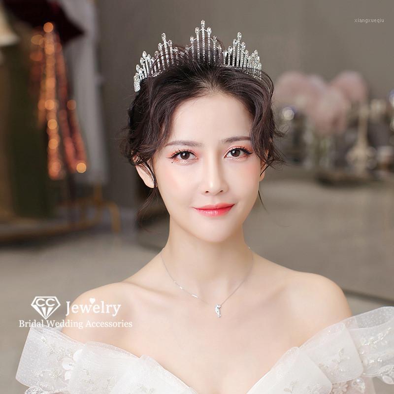 

Crown Tiara Hairband Wedding Hair Accessories For Women Bridal Luxury Hairwear Simple Hollow Design Shine Cubic Zircon HG1266 Clips & Barret, Golden;silver