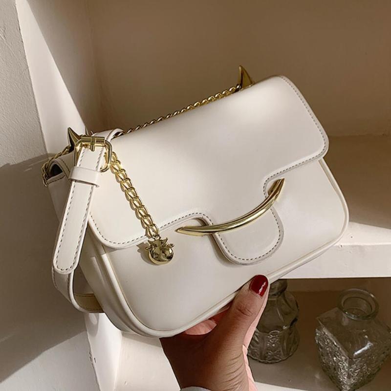 

Elegant Female Square Crossbody bag 2021 Fashion New Quality PU Leather Women's Designer Handbag Chain Shoulder Messenger Bag, Black