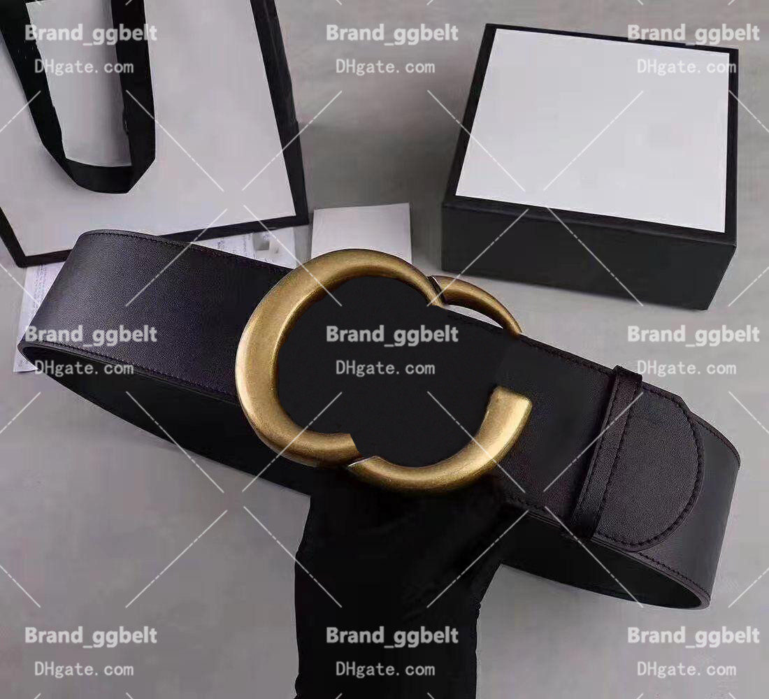 

Famous designer men's high quality luxury letter pearl buckle leather belt women's fashion 7cm wide belt with box, Black;brown
