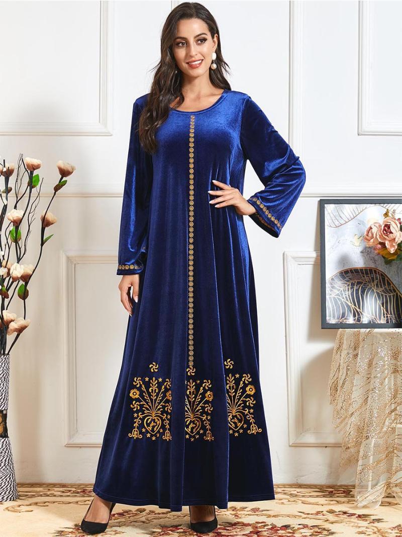 

Blue Color Over Sizes Women Traditional Velvet Abaya