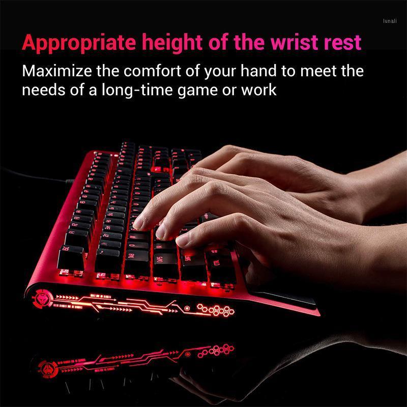 

Professional mechanical gaming keyboard LED backlit keyboard 104-key metal panel ergonomic laptop wrist rest1