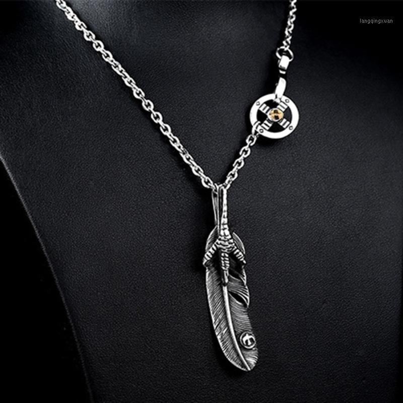 

Pendant Necklaces Stainless Steel Animal Bird Feather Necklace With Eagle Hook Chain Claw Jewelry Gift For Him1