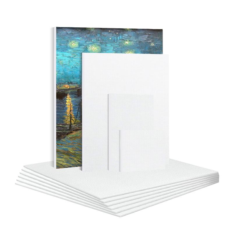 

6Pcs/lot White Blank Square Artist Canvas For Oil Painting Acrylic cotton canvas board For Artists Beginners Multiple Sizes