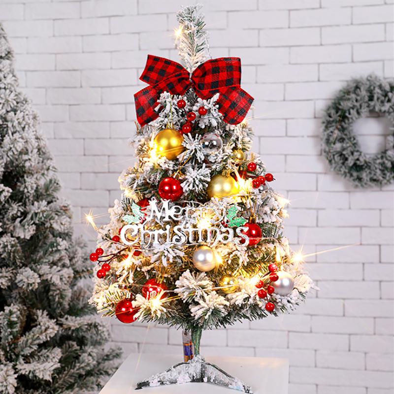 

Christmas Tree 60cm Mini Christmas Tree Cedar Desktop Decoration With LED Light Home Decor For Kid New Year Gift