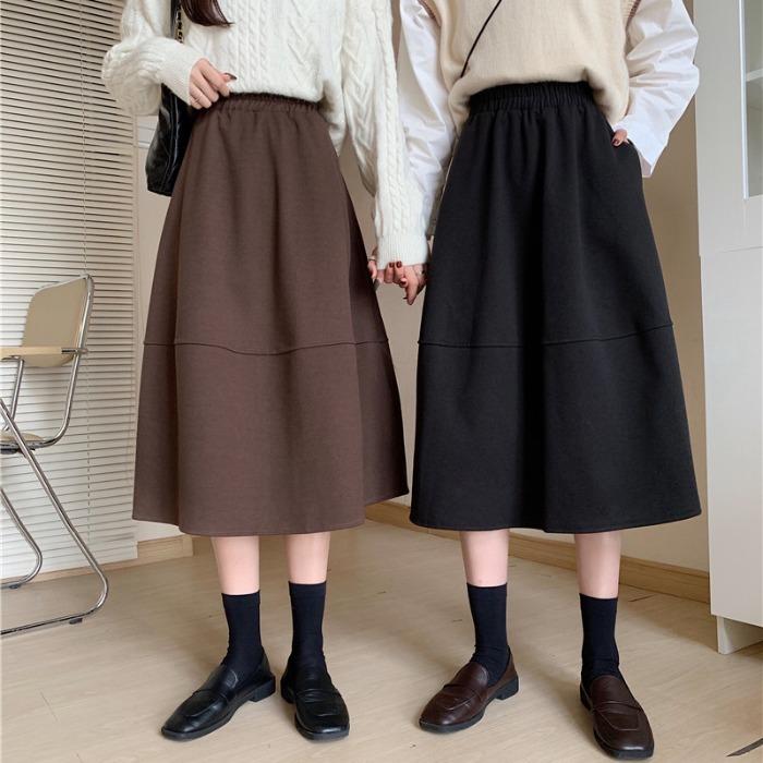 

Half Skirt Autumn And Winter New Style High Waist And Wide Swing Umbrella Skirt, Black