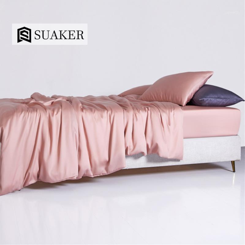 

Suaker Women Noble Pink 100% Silk Bedding Set 25 Momme Silk Quilt Cover  King Bed Linen Set Flat Sheet Pillowcase For Sleep1, 005