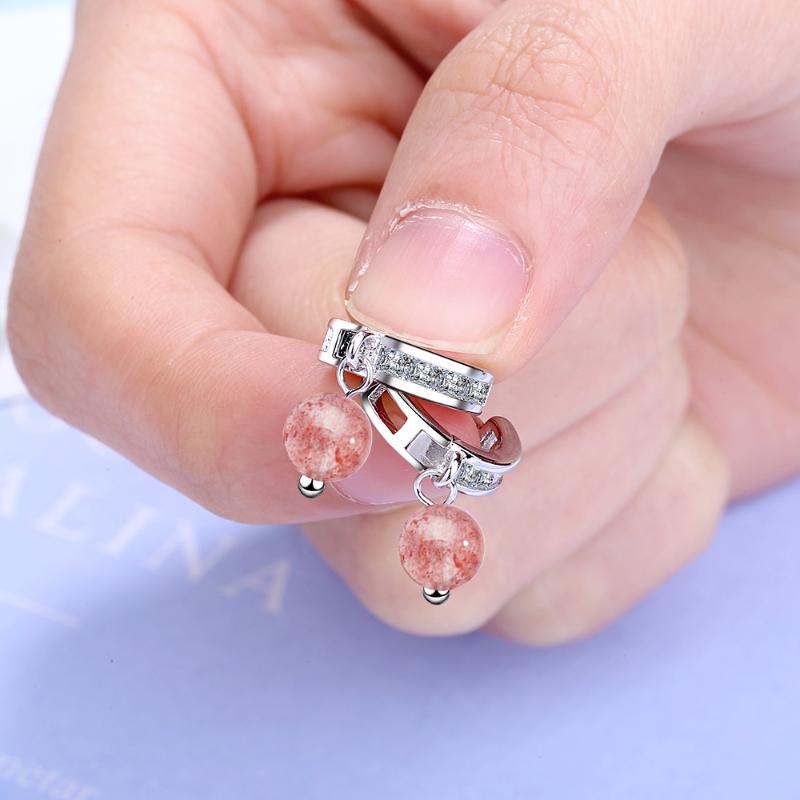 

Todorova Trendy Cubic Zircon Earrings Small Pink Strawberry Crystal Drop Earrings for Women Korean Hoop Jewelry pendientes