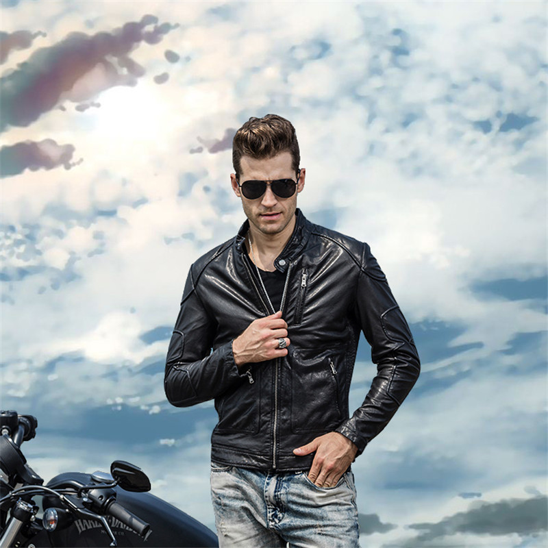 

Rider Leather Genuine Jackets Thin Black Jacket Plus Size 5xl Wxf49 5ddp