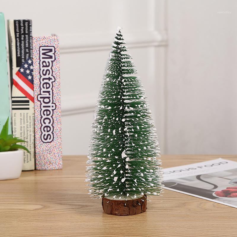

Mini Christmas Tree Small Pine Tree with Wooden Bases for Xmas Holiday Party Home Tabletop Decor Happy New Year Decoration1