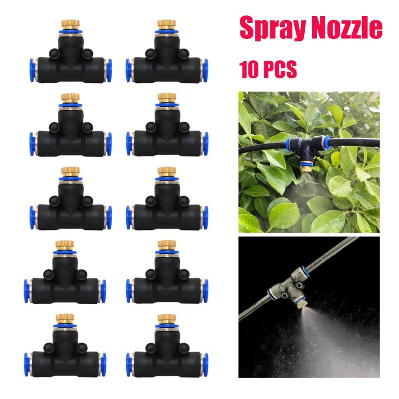 

T-piece Water Pipe Connector With Brass Mist Nozzles Slip-Lok Spray Nozzle, 5pcs