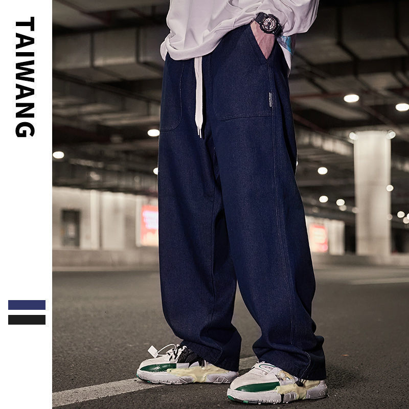 

2021 Oversize Warm Winter New Woman Fashion Thicken Jeans Men's Casual Sports Hip Hop Streetwear Denim Pants Q2at, Black