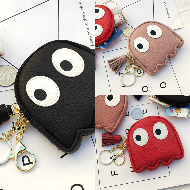 

jafL7 Elegant Women Pearl grain cartoon owl Blossom rose Purse Hasp zero wallet Bag luxury Coin Girls lady small coin purse keychain, Red;black