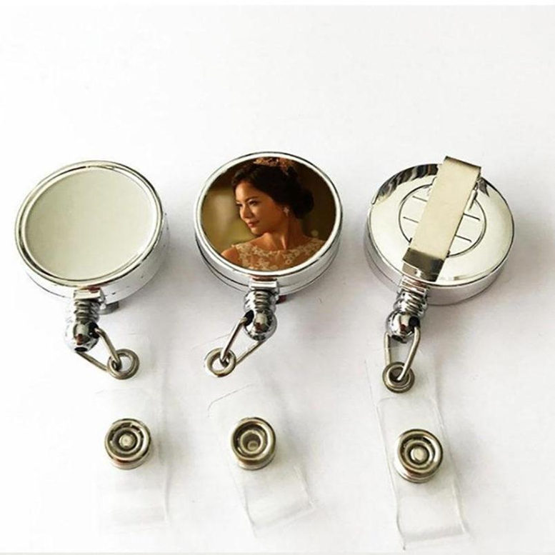 DHL Sublimation Blank Retractable Lanyard Name Tag Card Badge Holder Metal Clip Easy To Use Hot transfer Printing ABS Party Gifts-image-643506451