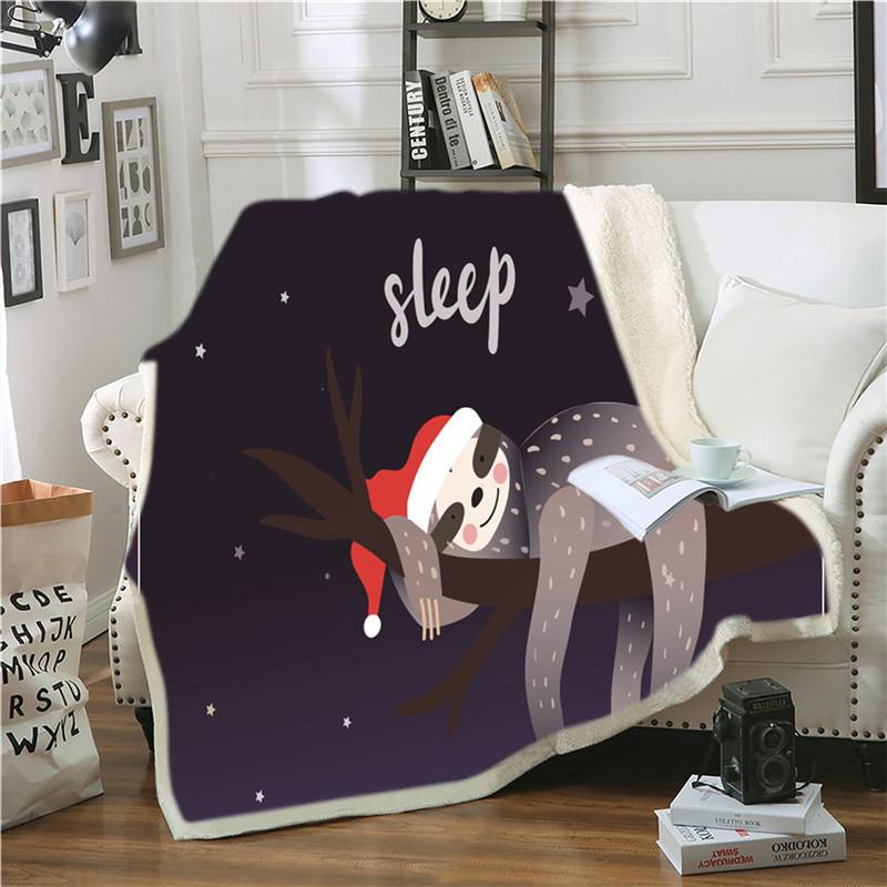 

Blankets Cartoon Sloth 3D Printed Fleece Blanket For Beds Thick Quilt Fashion Bedspread Sherpa Throw Adults Kids