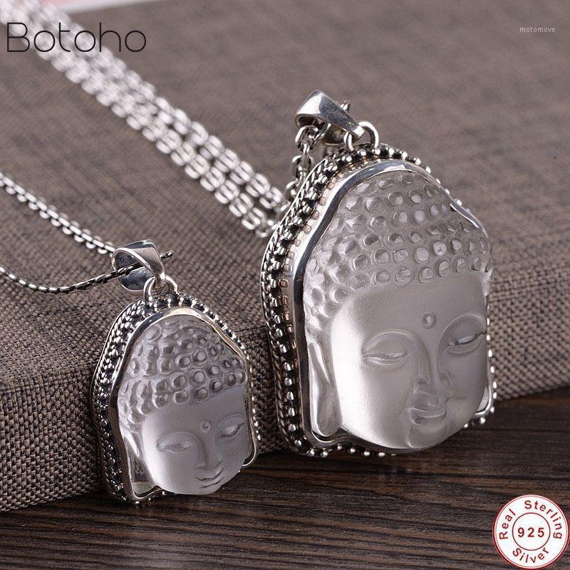 

S925 sterling silver colour technology pendant for women national style Thai silver colour buddha head pendants fahshion pendant1