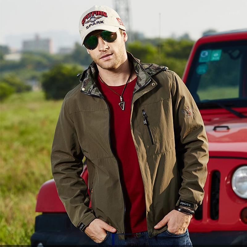 

Outdoor Camouflage Double-sided Wear Men Jackets Windproof Anti-scratch Tactical Jackets Climbing Hiking Fishing Hooded Coats1, Army green