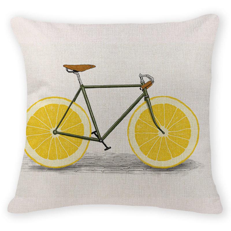 

Personalized Photo Pillows Cushion Cover Bicycle Cushion Case Beach 17.7Inch Cotton Linen Seat Decor Sewing Machine Kussenhoes, 8182