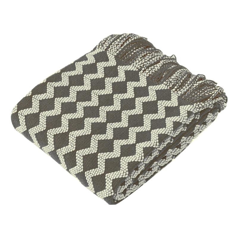 

Gift Lightweight Acrylic Knitted Machine Washable Bedding Soft Cozy With Tassels Couch Sofa Travel Warm Rectangle Throw Blanket