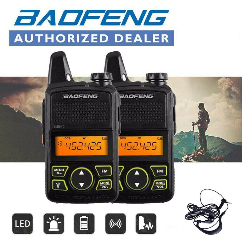 

2x Baofeng BF-T1 Mini Kids Walkie Talkie UHF Portable Two Way Radio FM Function Ham Radio Baofeng T1 USB Child HF Transceiver
