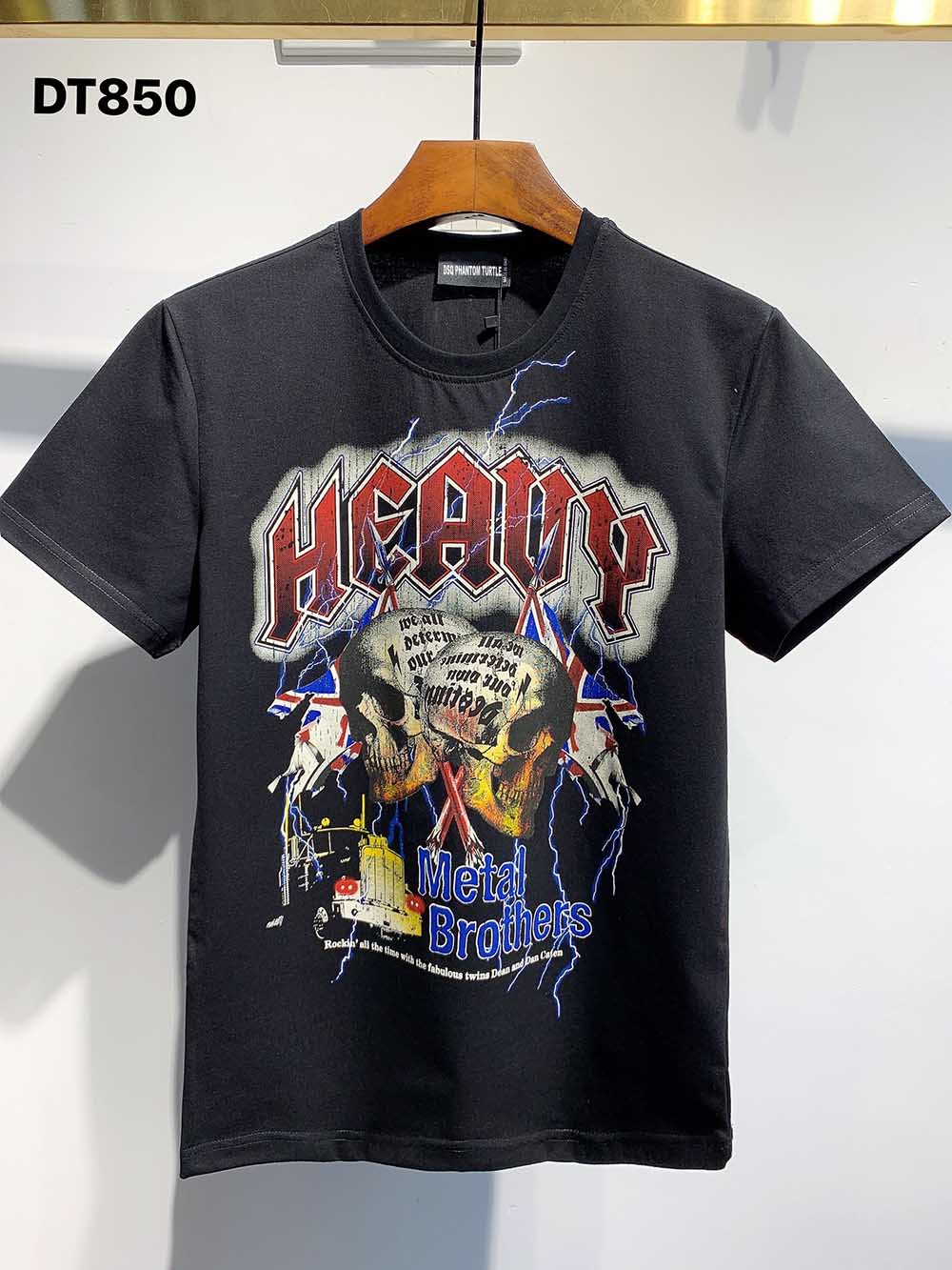 

DSQ PHANTOM TURTLE 2021SS New Mens Designer T shirt Paris fashion Tshirts Summer DSQ Pattern T-shirt Male Top Quality 100% Cotton Top 1161, Black