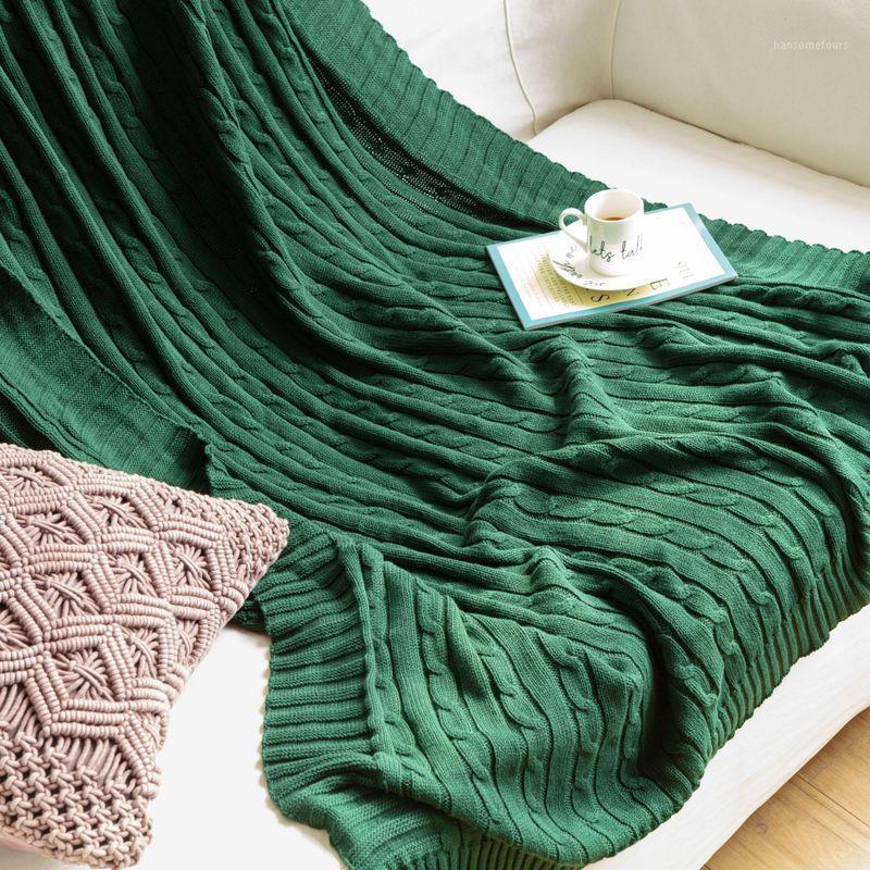 

100% Cotton High quality Thread Blankets Winter warmth Knitted blanket Sofa Bed cover quilt Mats office Air Conditioning blanket1