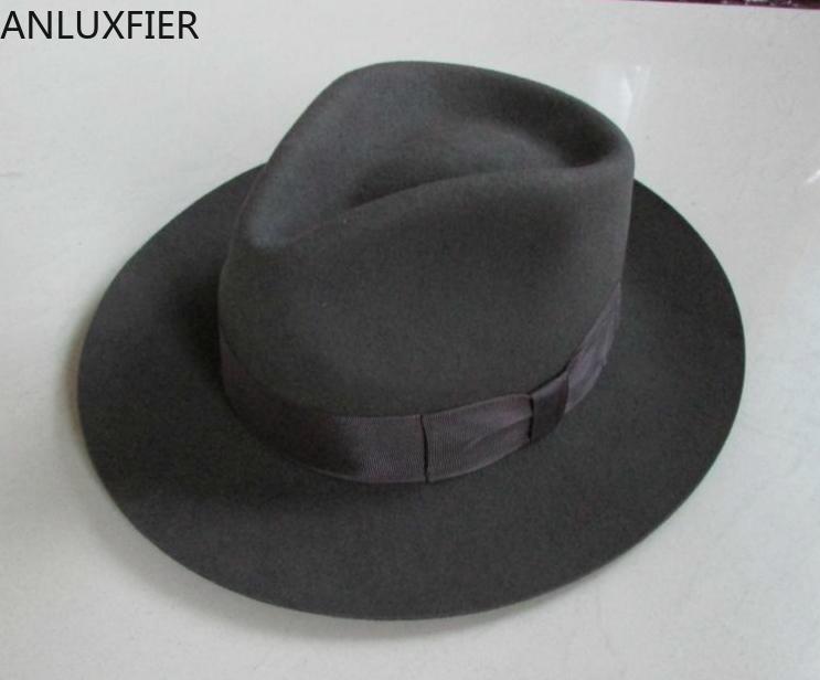 

B-8130 Lady 100% Wool Fedoras Cap Felt Billycock Hats Winter Fashion Bowler Hat Wool Fedora Trilby Hats New Feather Hat, Black