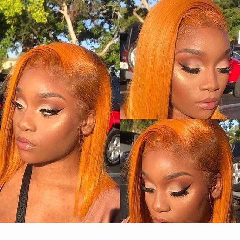 

New Fashion Style Synthetic Lace Front Cosplay Party Wigs Straight Orange short bob wigs for African Black women Free shipping, Green