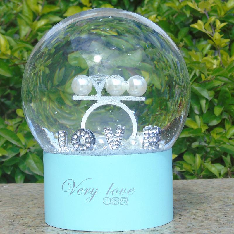 

Crystal Snow Globes Crystal Ball Glass Desktop decoration merry-go-round Christmas Birthday Wedding Valentine's Day Gift