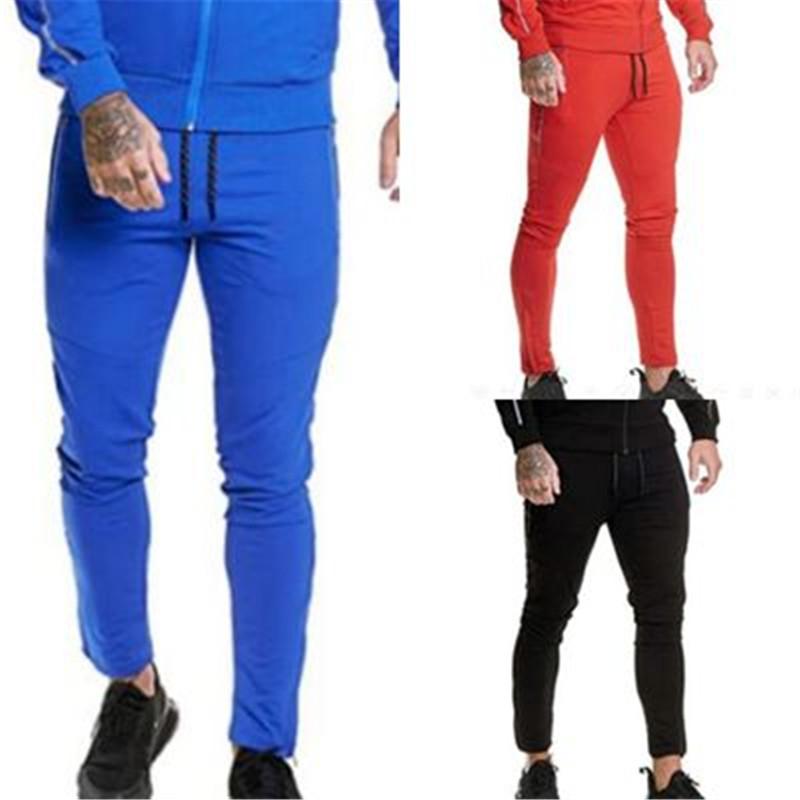 

Man Drawstring Street Trousers Fashion Occident Trend Style Casual Fitness Pants Designer Spring Male Foot Zipper Slim Sports Pencil Pants, Blue
