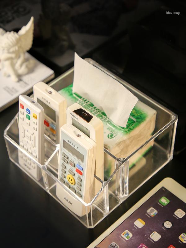 

Clear Acrylic Tissue Case Desktop Living Room Office Tissue Holders Mobile Phone Remote Control Napkin Sundries Storage Box1