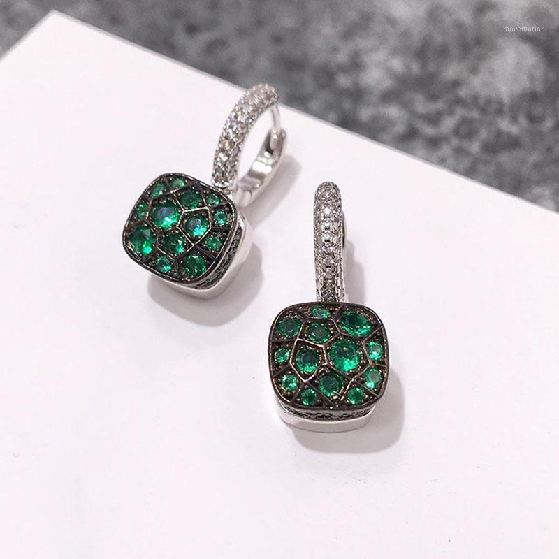 

SLJELY 7 Colors Cubic Zirconia Stones Honeycomb Design Square Earrings with Full 3A Zircon CZ Women Fashion Jewelry1