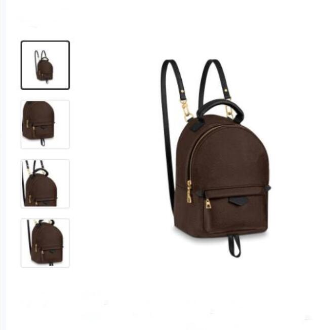 

2021 High Quality Fashion Pu Leather Mini size Women Bag Children School Bags Backpack Springs Lady Bag Travel Bag, Brown flower