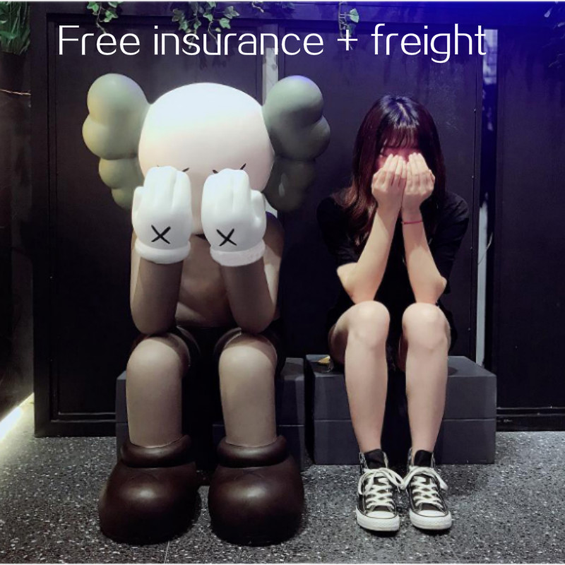

Large Action Figures Door god KAW 4FT/1m Sitting position Large figure Doll original Kake design Furnishing kaws decoration Free shipping, Gray