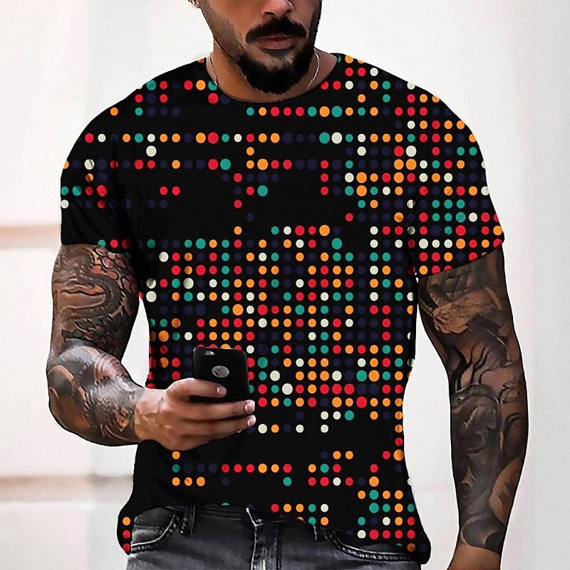 Tee Tee T-shirt 3D Imprimer graphique Cou rond Casual quotidien quotidien 3D imprimé à manches courtes Haut de la mode Cool confortable noir O8GX
