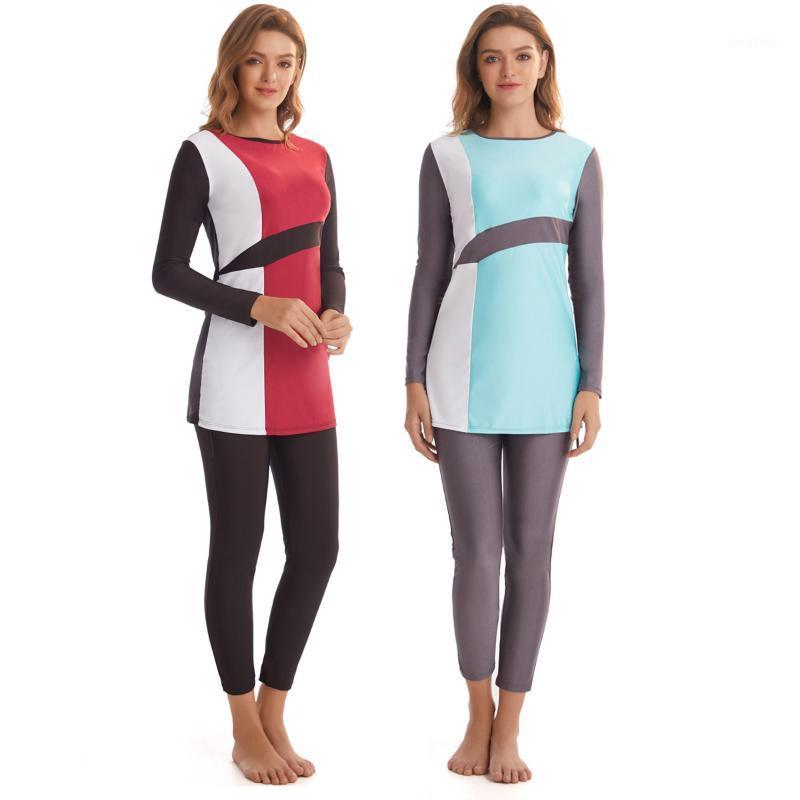 

Modesty Muslim Patchwork Maxi Swimwear Arab Full Cover Burkini Beachwear Islamic Women Plus Size Swimming Swimsuit1