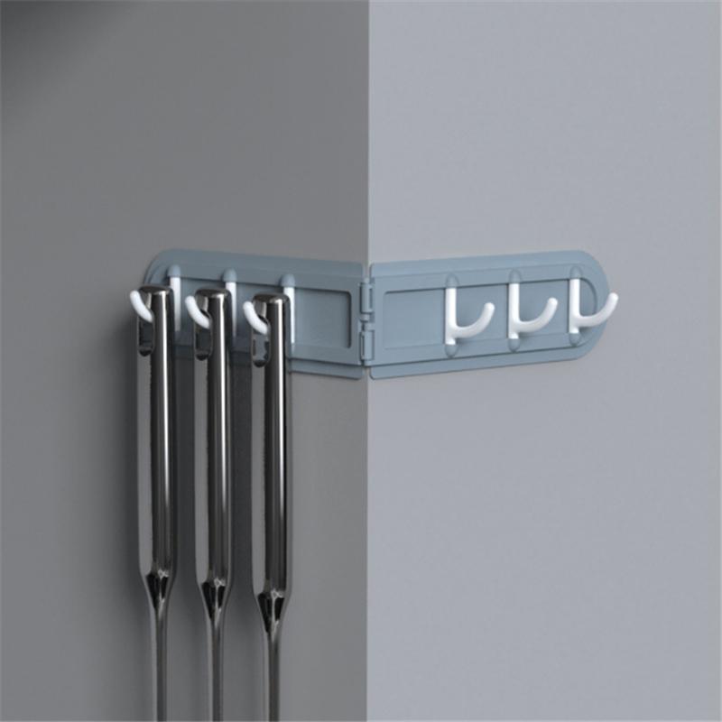 

6 Row Angle Hook Free Punching Kitchen Bathroom Wall Storage Hook Home Seamless Creative Coat Home Accessories