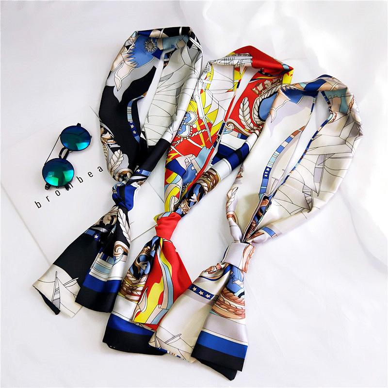 

2021 Spring and Autumn New Small Scarf Female Korean Fashion Decorative Satin Long Scarf Professional Neckerchief Wholesale