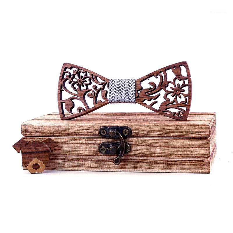 

Apparel Accessories Men Boys Tie Wooden Bow Tie Kids Bowties Butterfly Cravat Wood Graduation Ties bowknot With Dog Brooch1