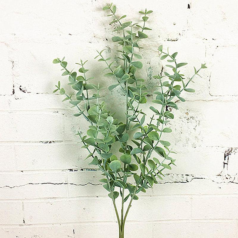 

1 Pcs Eucalyptus Leaves Simulation Plant Foliage Leaf Artificial Bouquet Decors, Green